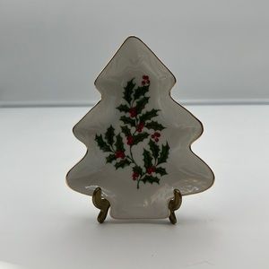 CHRISTMAS TREE CANDY Dish, Holly Berry